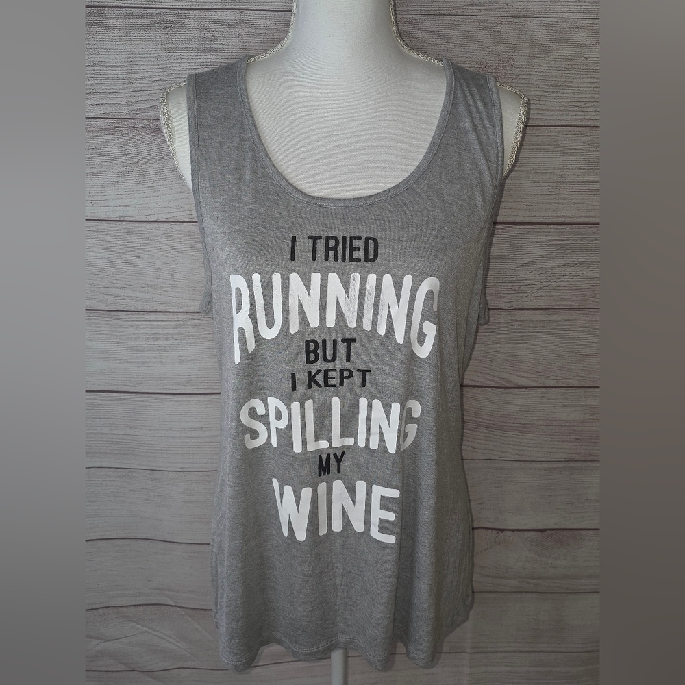 Miken Flow Gray Graphic Tank Top Size XL